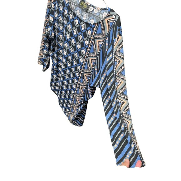 Bob Mackie Wearable Art Womens Flor Long Sleeve Blouse SKU 9083 - Picture 3 of 11